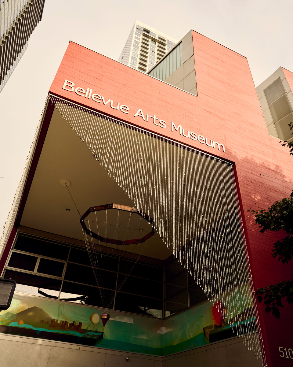 Red xxterior of Bellevue Arts Museum