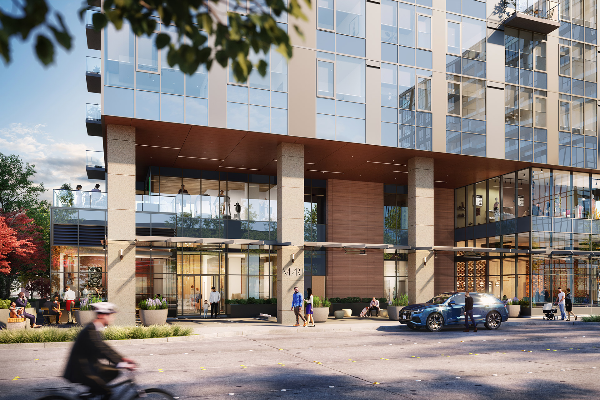 Busy MARI Plaza Entrance